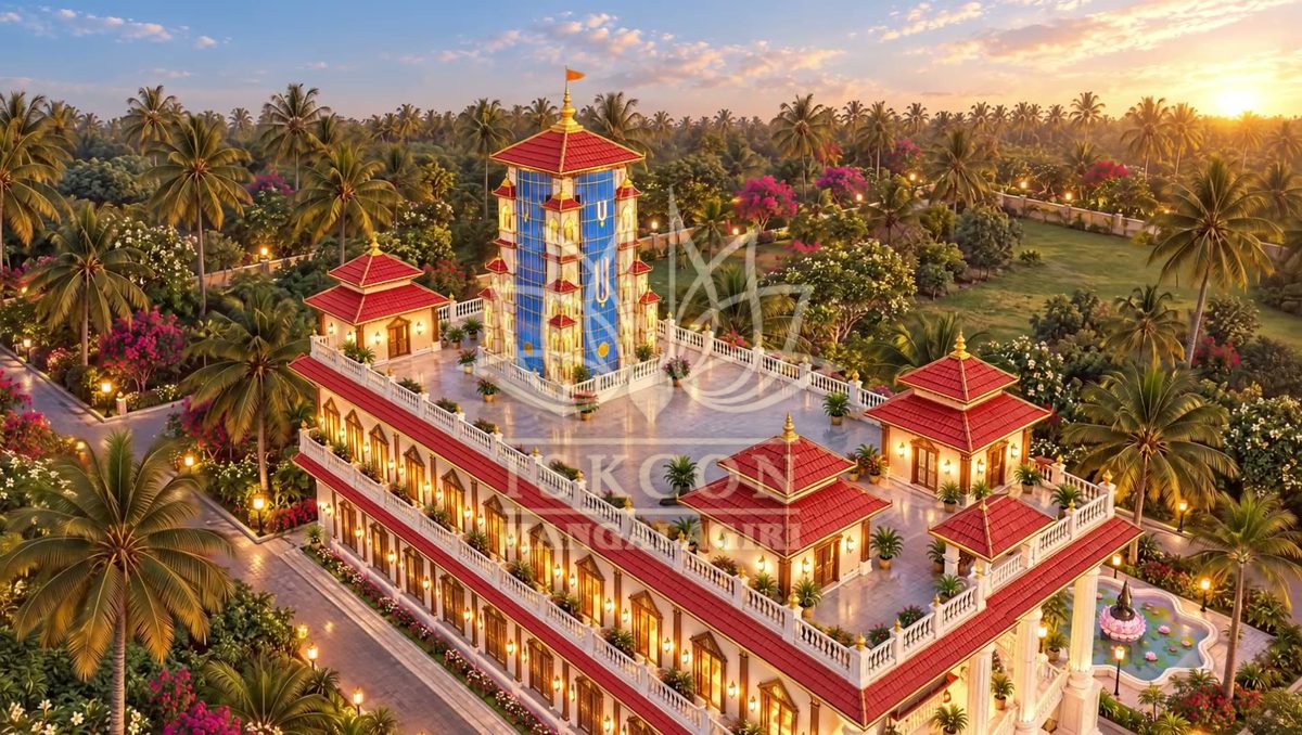 A radiant gopuram of light